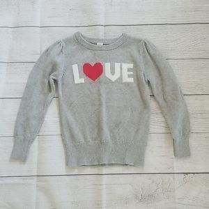 Little Girls Old Navy Gray Love Sweater